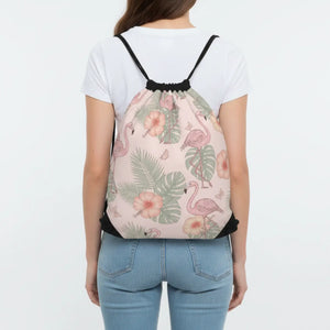 Flamingo Tropical Drawstring Bag – Beach Tote - Dipaliz - Backpacks