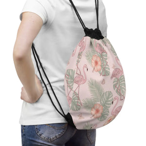Flamingo Tropical Drawstring Bag – Beach Tote - Dipaliz - Backpacks