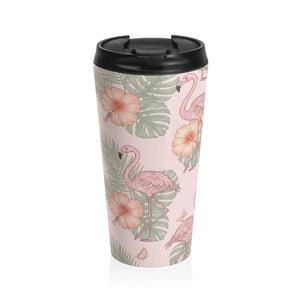 Flamingo Tropical Stainless Steel Travel Mug - Dipaliz - Mugs