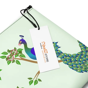 Crossbody Bag Faux Leather Peacock on a Branch Design - Dipaliz - Cross Body Bags