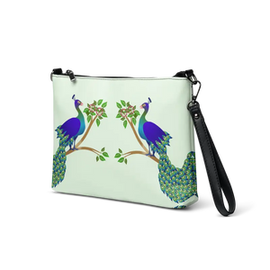 Crossbody Bag Faux Leather Peacock on a Branch Design - Dipaliz - Cross Body Bags