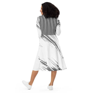 Long Sleeve Midi Dress - Stunning Print Style - Dipaliz - Dresses