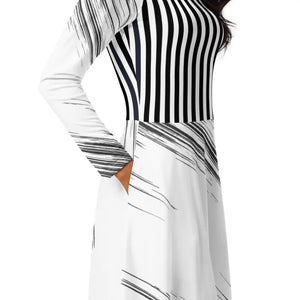 Long Sleeve Midi Dress - Stunning Print Style - Dipaliz - Dresses