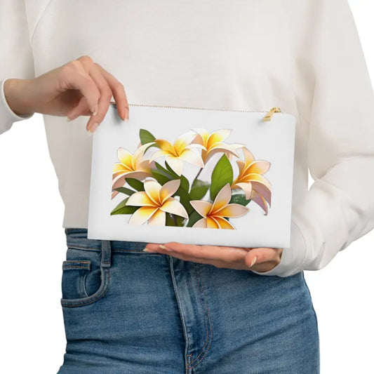 Blooming Bliss: Frangipani Floral Cosmetic Bag For Style - Bags