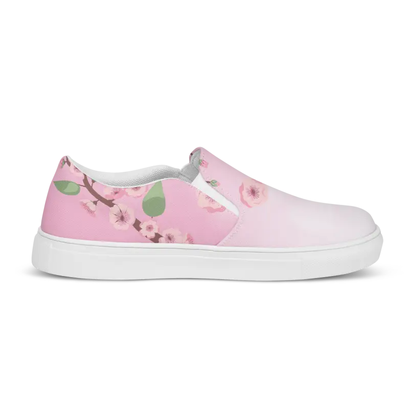 Step Up in Style with Floral Pink Slip-on Canvas Shoes! - Shoes