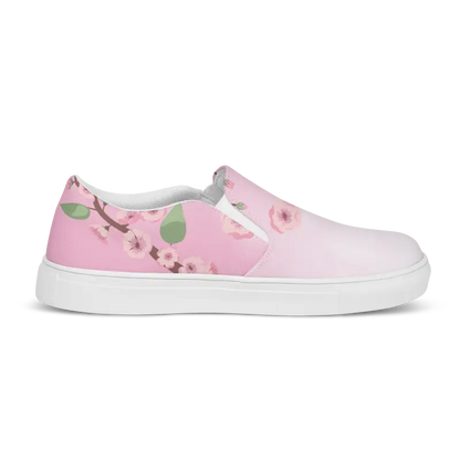 Step Up in Style with Floral Pink Slip-on Canvas Shoes! - Shoes