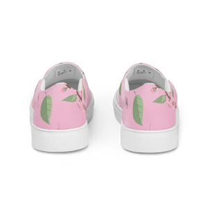 Cherry Blossoms Slip on Shoes - Pink Florals Canvas - Dipaliz - Sneakers