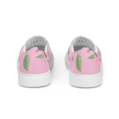 Step Up in Style with Floral Pink Slip-on Canvas Shoes! - Shoes