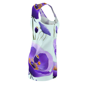 Purple Poppy Racerback Dress - Floral Statement Style - Dipaliz - Dresses