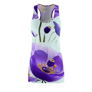 Purple Poppy Racerback Dress - Floral Statement Style - Dipaliz - Dresses
