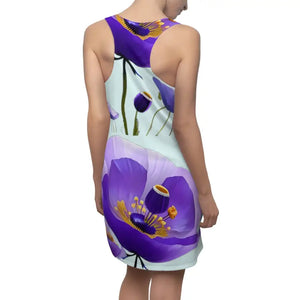 Purple Poppy Racerback Dress - Floral Statement Style - Dipaliz - Dresses