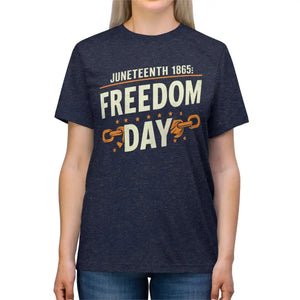 T-shirt - Juneteenth Freedom Triblend Tee - Bold Statement Style - Dipaliz Navy Triblend / s