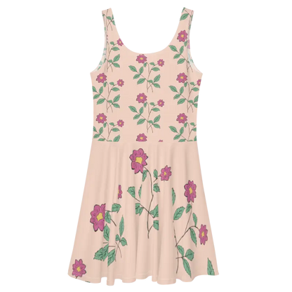 Flare and Flaunt in Pink Floral Skater Dress! - Dress