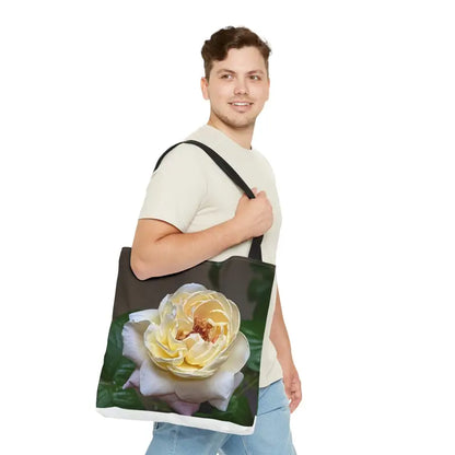 Rock your Look with the Trendy Rose Flower Tote Bag! - Large Bags