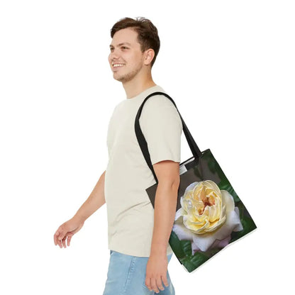 Rock your Look with the Trendy Rose Flower Tote Bag! - Medium Bags