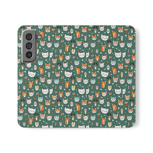 Samsung Galaxy S22 Flip Cases Cat Pattern Faux Leather - Dipaliz - Mobile Phone