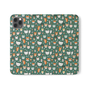Samsung Galaxy S22 Flip Cases Cat Pattern Faux Leather - Dipaliz - Mobile Phone