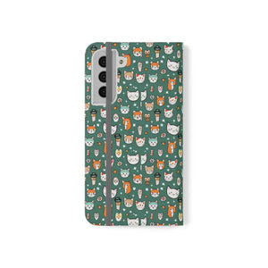 Samsung Galaxy S22 Flip Cases Cat Pattern Faux Leather - Dipaliz - Plus - Mobile Phone