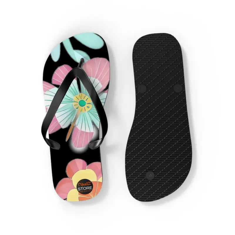 Blissful Unisex Flip Flops with Large Beautiful Flowers! - Shoes