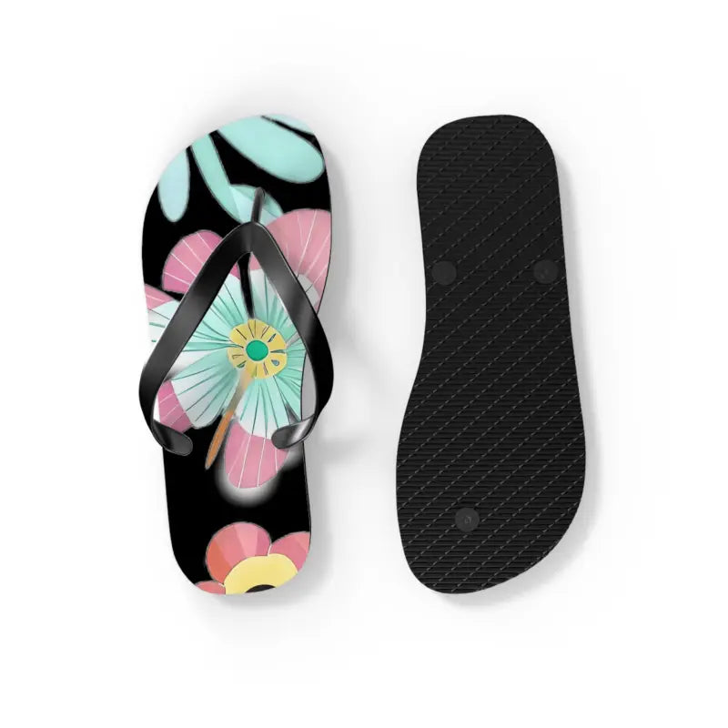 Blissful Unisex Flip Flops with Large Beautiful Flowers! - Shoes