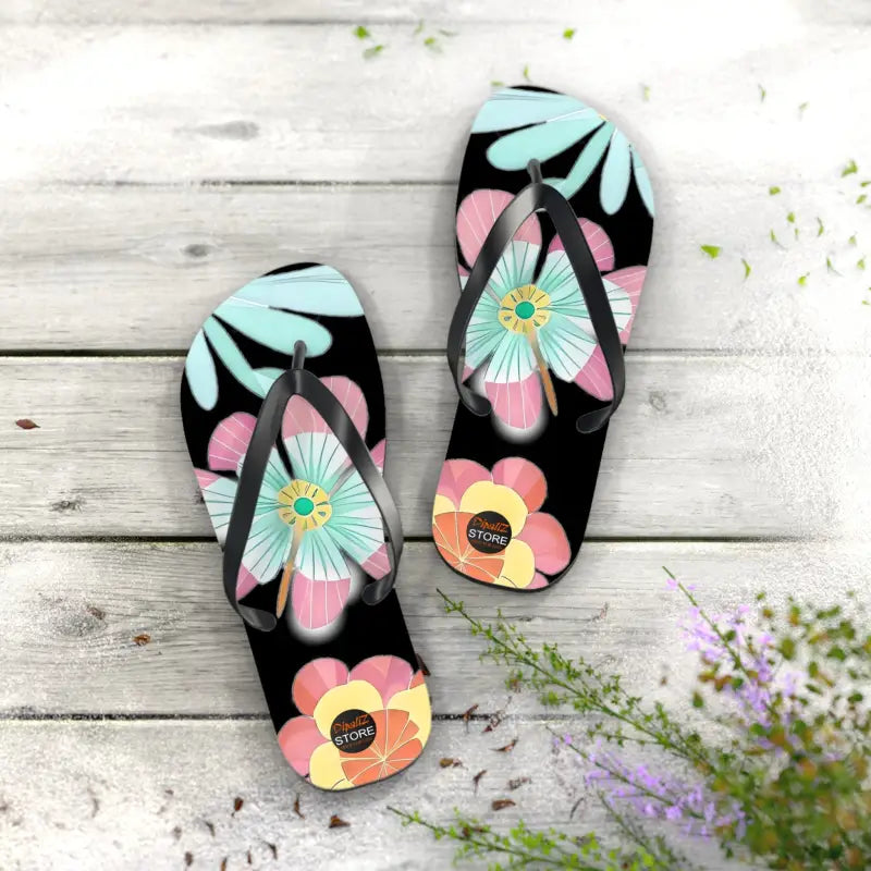 Blissful Unisex Flip Flops with Large Beautiful Flowers! - Shoes