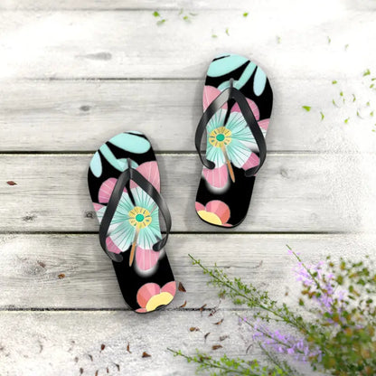 Blissful Unisex Flip Flops with Large Beautiful Flowers! - Shoes