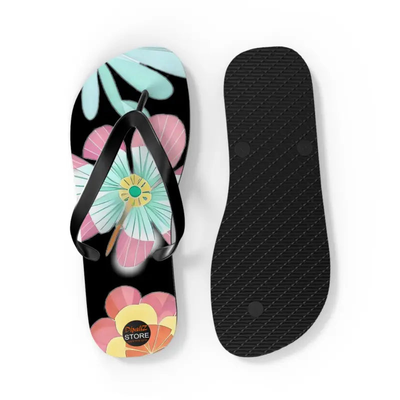 Blissful Unisex Flip Flops with Large Beautiful Flowers! - Shoes