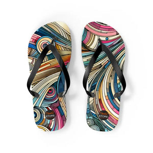 Summer Vibes Cushioned Footbed Vibrant Stripes Flip Flops - Dipaliz - Slippers