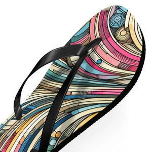 Summer Vibes Cushioned Footbed Vibrant Stripes Flip Flops - Dipaliz - Slippers