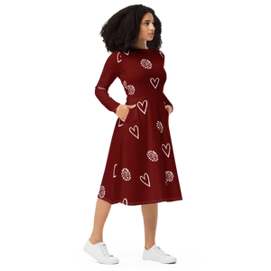 Long Sleeve Midi Dress - Flirty Elegant Style - Dipaliz - Dresses