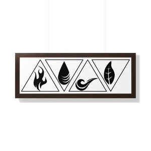 Framed Horizontal Poster - Air Elements Serenity - Dipaliz - 36″ x 12″ / Walnut - Posters Prints & Visual Artwork