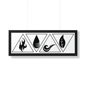 Framed Horizontal Poster - Air Elements Serenity - Dipaliz - 36″ x 12″ / Black - Posters Prints & Visual Artwork