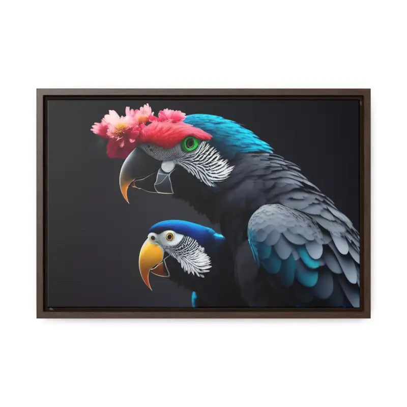 Flock To Fabulous: Vibrant Parrot Birds Horizontal Frame - Canvas