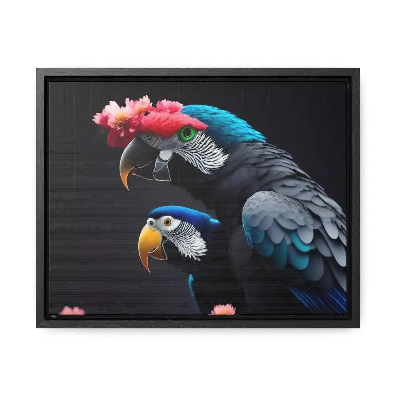 Flock To Fabulous: Vibrant Parrot Birds Horizontal Frame - Canvas
