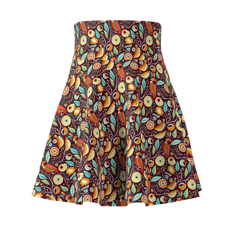 Chic Birds Skater Skirt Elevate your Wardrobe - All Over Prints