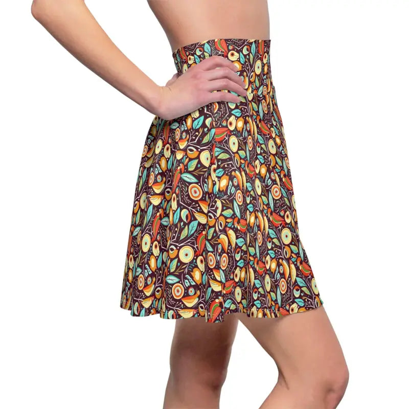 Chic Birds Skater Skirt Elevate your Wardrobe - All Over Prints