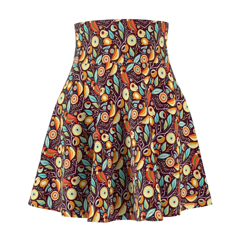 Chic Birds Skater Skirt Elevate your Wardrobe - All Over Prints