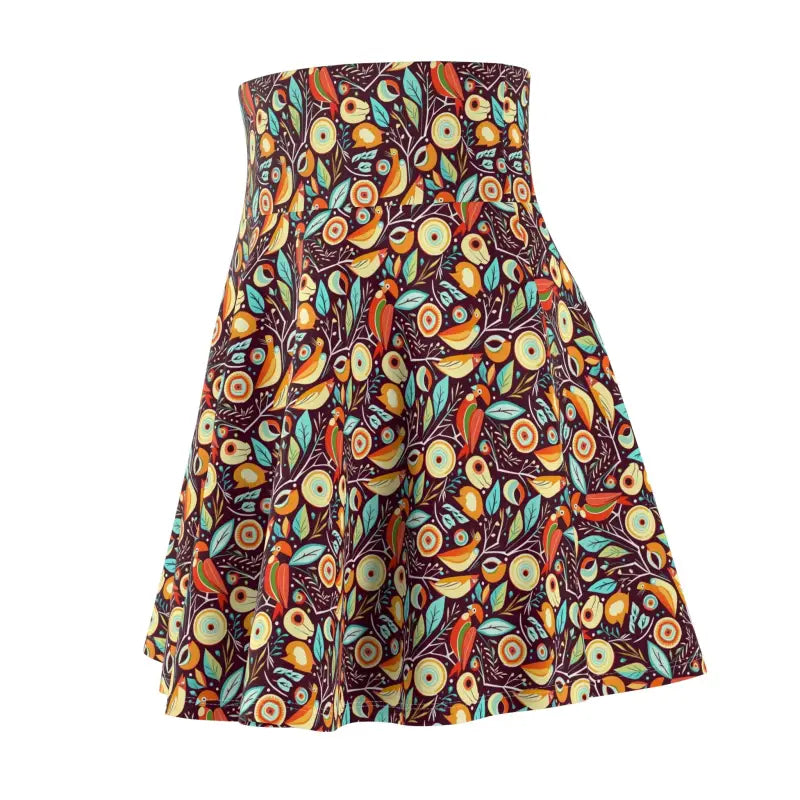 Chic Birds Skater Skirt Elevate your Wardrobe - All Over Prints