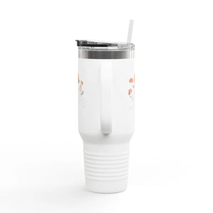Floral 40oz Insulated Travel Mug - Ergonomic Handle - Dipaliz - Tumblers