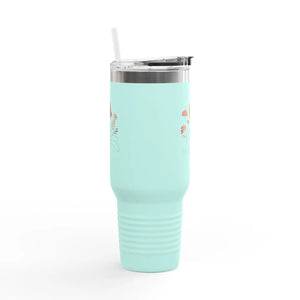 Floral 40oz Insulated Travel Mug - Ergonomic Handle - Dipaliz - Tumblers