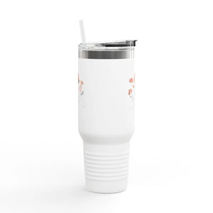 Floral 40oz Insulated Travel Mug - Ergonomic Handle - Dipaliz - Tumblers
