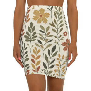 Vibrant Floral Abstract Midi Pencil Skirt - Bold Spring Style - Dipaliz - Xs / Black Stitching - Skirts