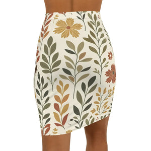 Vibrant Floral Midi Pencil Skirt - Spring Abstract - Dipaliz - Skirts - Xs