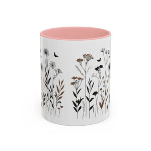 Elegant Floral Accent Coffee Mug for Garden Lovers - Dipaliz - 11oz / Pink - Mugs