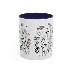 Elegant Floral Accent Coffee Mug for Garden Lovers - Dipaliz - 11oz / Navy - Mugs