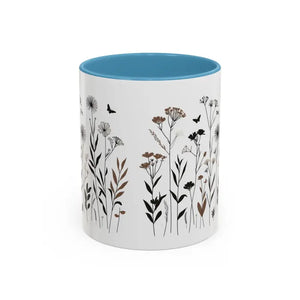 Elegant Floral Accent Coffee Mug for Garden Lovers - Dipaliz - 11oz / Light Blue - Mugs
