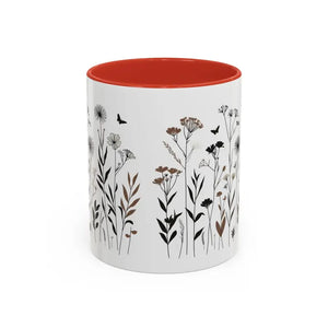 Elegant Floral Accent Coffee Mug for Garden Lovers - Dipaliz - 11oz / Red - Mugs