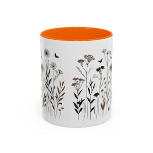 Elegant Floral Accent Coffee Mug for Garden Lovers - Dipaliz - 11oz / Orange - Mugs