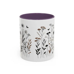 Elegant Floral Accent Coffee Mug for Garden Lovers - Dipaliz - 11oz / Purple - Mugs
