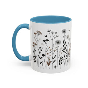 Elegant Floral Accent Coffee Mug - Ceramic Garden Gift - Dipaliz - Mugs